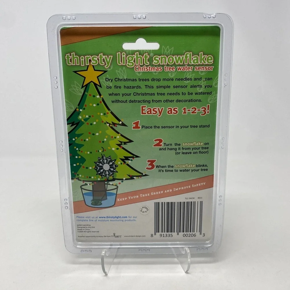 BRAND NEW Thirsty  Snowflake Xmas Tree Water‎ Sensor Digital Moisture Detector